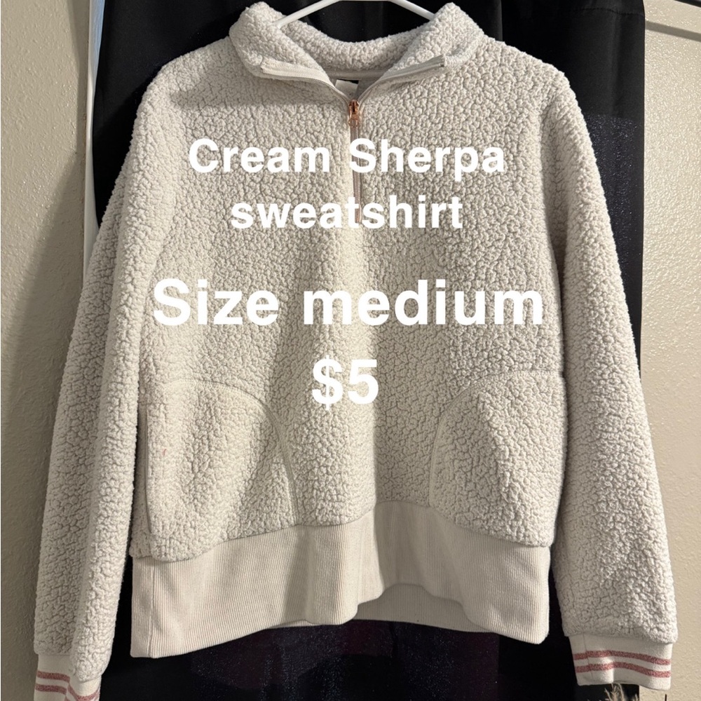 Cream Sherpa Sweatshirt
